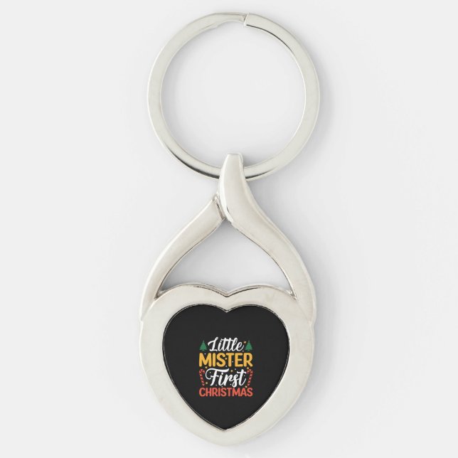 Little Mister First Christmas - Funny Christmas Key Ring (Front)