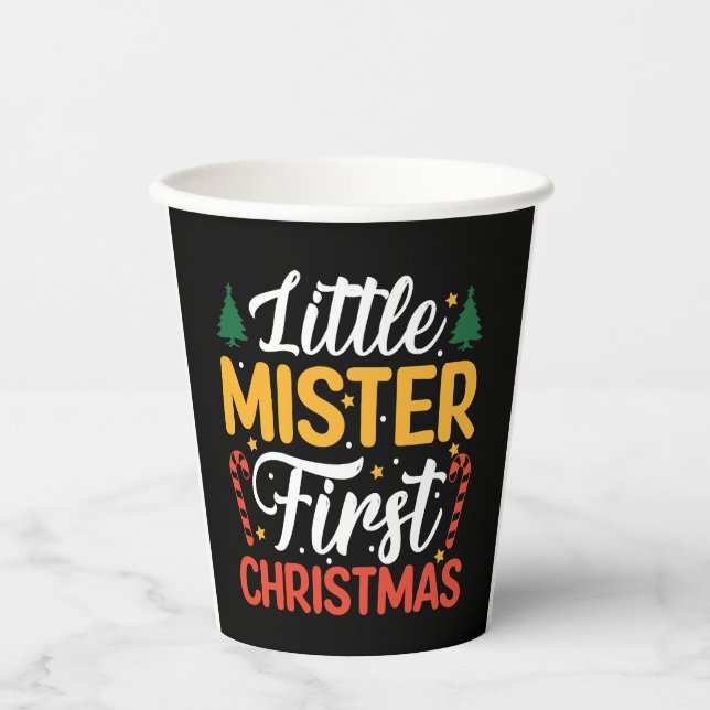 Little Mister First Christmas - Funny Christmas Paper Cups (Front)