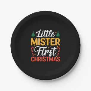 Little Mister First Christmas - Funny Christmas Paper Plate