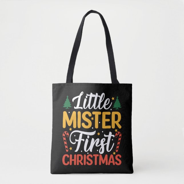 Little Mister First Christmas - Funny Christmas Tote Bag (Front)