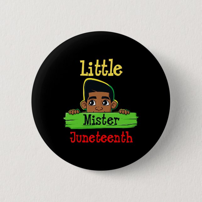 Little Mister Juneteenth Brown Skin King Boys Kids 6 Cm Round Badge (Front)