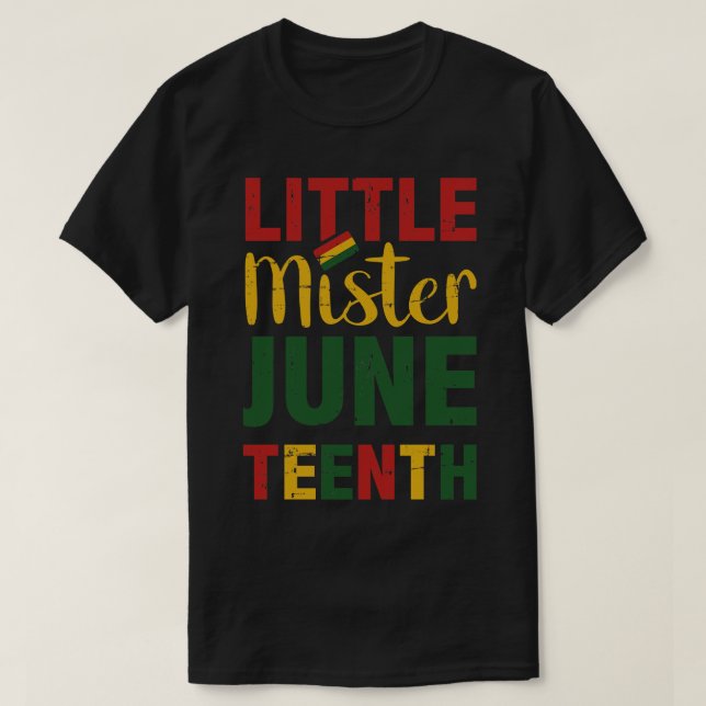 Little mister juneteenth celebrating african freed T-Shirt (Design Front)