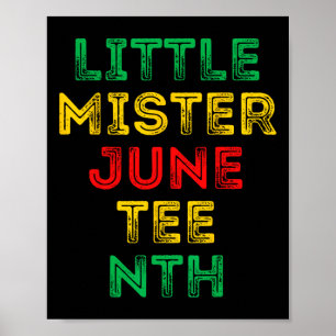 Little Mister Juneteenth Kids Black Boy Toddler Ba Poster