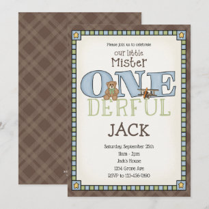 Little Mister ONEderful Birthday Invitation