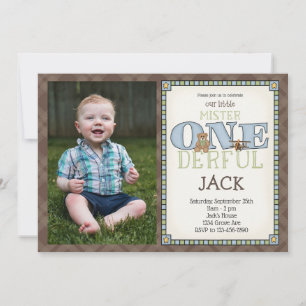 Little Mister ONEderful Photo Invitation