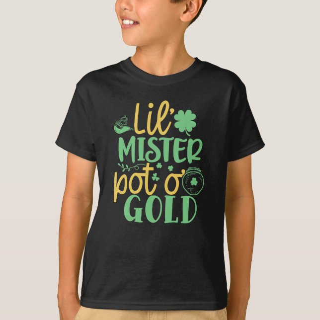 Little Mister Pot O Gold St Patrick T-Shirt Kids (Front)