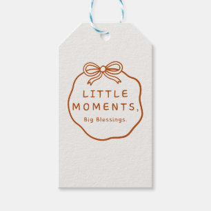 Little Moments, Big Blessings   Warm Ivory And Tan Gift Tags