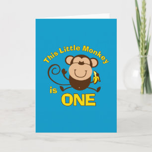 Little Monkey 1st Birthday Boy Card