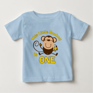 Little Monkey 1st Birthday Boy Custom Baby T-Shirt
