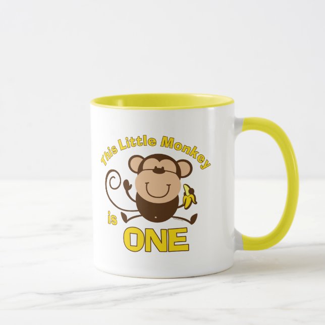 Little Monkey 1st Birthday Boy Mug (Right)