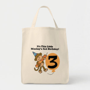 Little Monkey 3rd Birthday Tshirts and Gifts Tote Bag