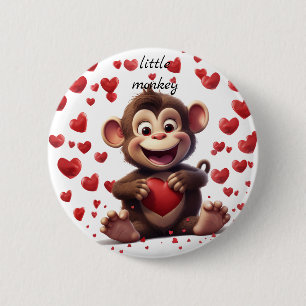 Little monkey- 6 cm round badge