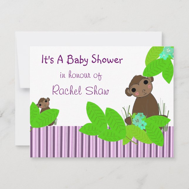 Little Monkey Baby Shower Invitation (Front)