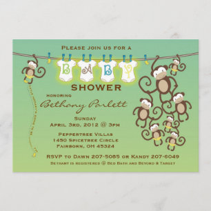 Little Monkey Baby Shower Invitation