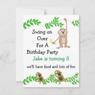 Little Monkey Birthday Invitations