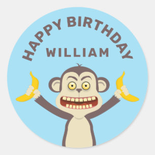 Little Monkey Classic Round Sticker