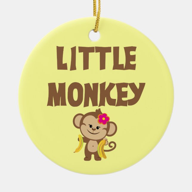 Little Monkey (Girl) Ceramic Tree Decoration (Front)