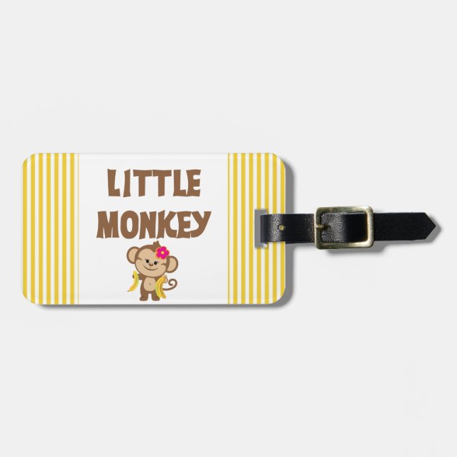 Little Monkey (Girl) Luggage Tag (Front Horizontal)