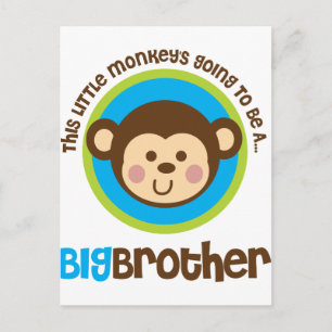 Little Monkey Going To Be A Big Brother Postcard