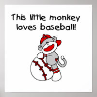 Little Monkey Loves Baseball  T-shirts and Gifts