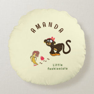 Little monkey round cushion