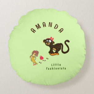 Little monkey round cushion