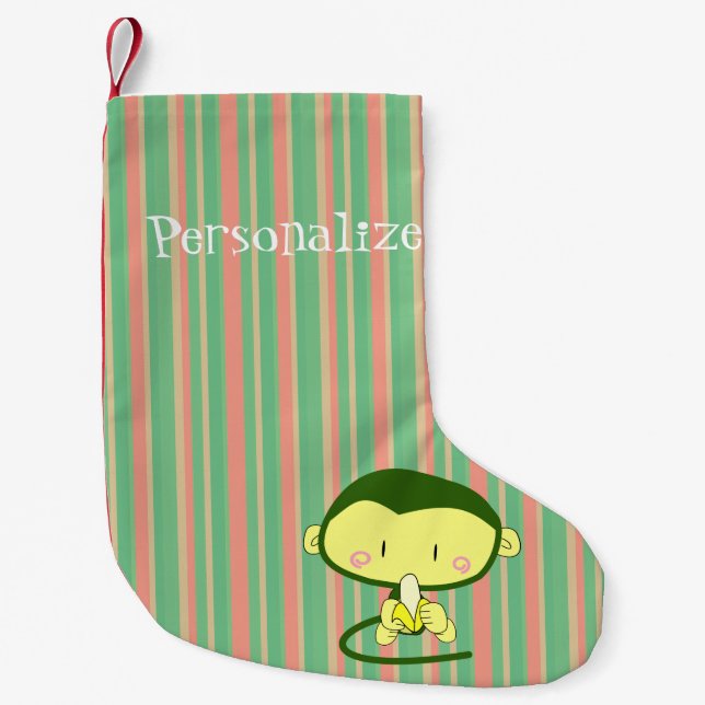 Little Monkey Small Christmas Stocking (Front)