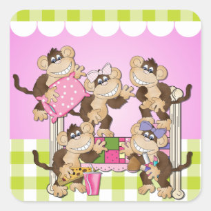 Little Monkeys Sleepover Stickers