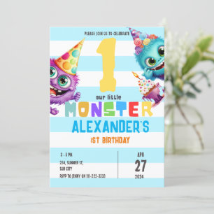 Little Monster 1st 2nd 3rd 4th 5th 6th 7 Birthday Invitation