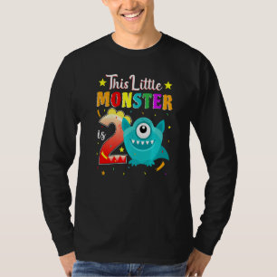 Little Monster 2nd Birthday Party Monster 2 Years T-Shirt
