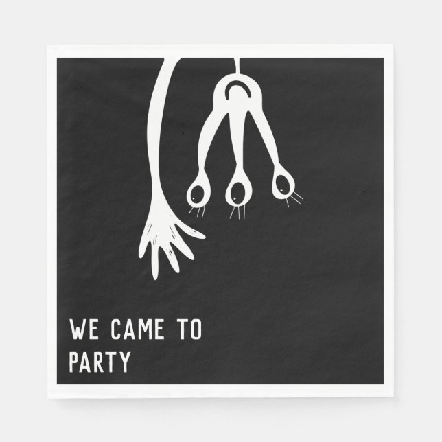 Little Monster Alien Birthday  Napkin (Front)