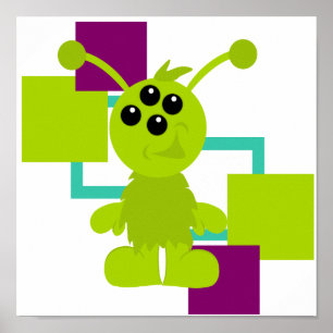 Little Monster Alien Creature Poster