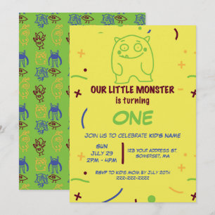 Little Monster Any Age Birthday Invitation