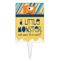 Little Monster Baby Shower cake pick