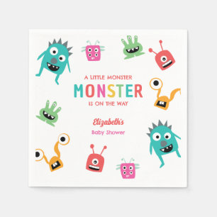 Little Monster Baby Shower Halloween Custom Napkin