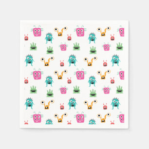 Little Monster Baby Shower Halloween Cute Colourfu Napkin
