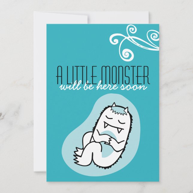 Little Monster Baby Shower Invitation (boy) (Front)