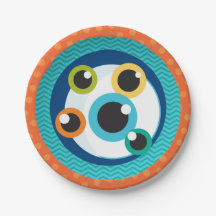 Little Monster Baby Shower paper plates