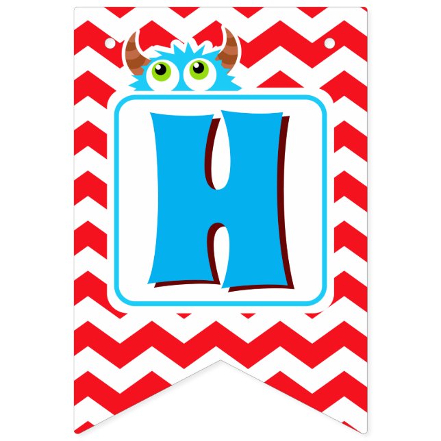 Little Monster Bash Party Banner Editable (Second Flag)