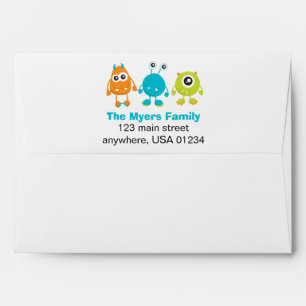 Little Monster Birthday Invite Envelope