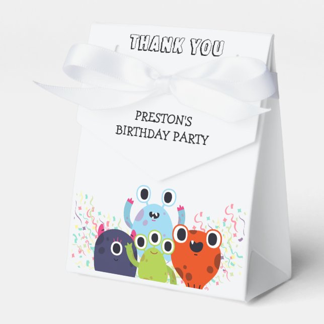 Little Monster Birthday Party for All Ages Favour Box (Front Side)