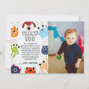 Little Monster Birthday Party for All Ages Thank You Card