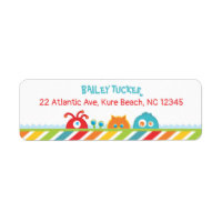 Little Monster Birthday Return Address Label