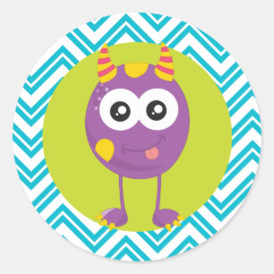 Little Monster Birthday Stickers for Favours