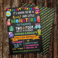 Little Monster Chalkboard 2nd & 4th Joint Birthday