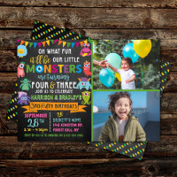 Little Monster Chalkboard 3rd & 4th Joint Birthday
