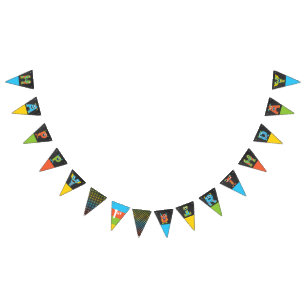 Little Monster Chalkboard Happy Birthday Bunting