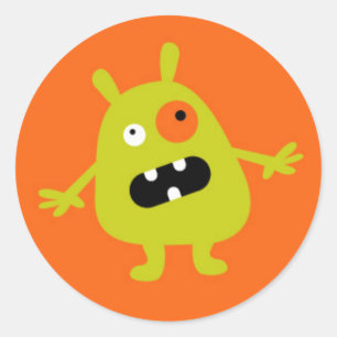 Little Monster Classic Round Sticker