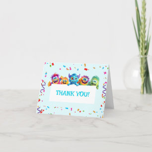 Little Monster Colourful Birthday Thank You Card