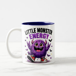 Little Monster Energy Funny Purple Halloween Two-Tone Coffee Mug